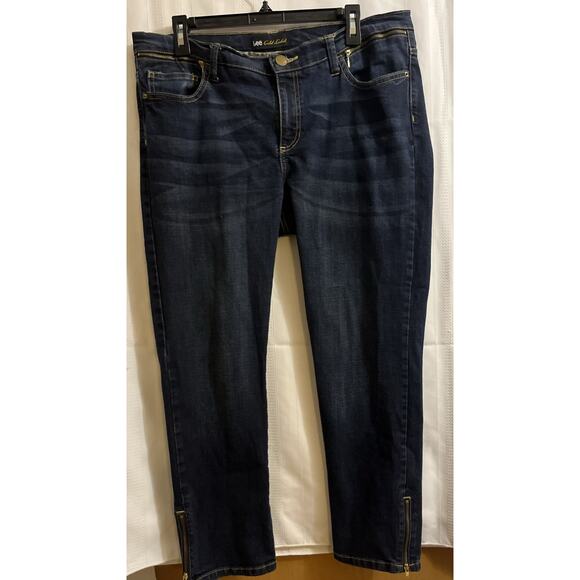 Lee Gold Label Jeans Women's Size 16 Medium Zip Pockets 36” Waist Stretchy Blue - Picture 1 of 15